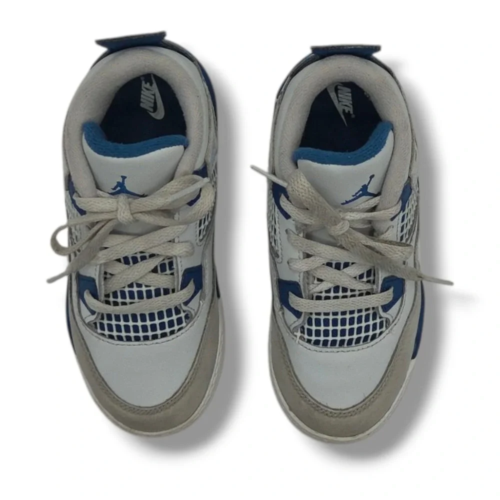 Nike Jordan‎ 4 Retro Sneakers TD Child 10 Military Blue BQ7670-141